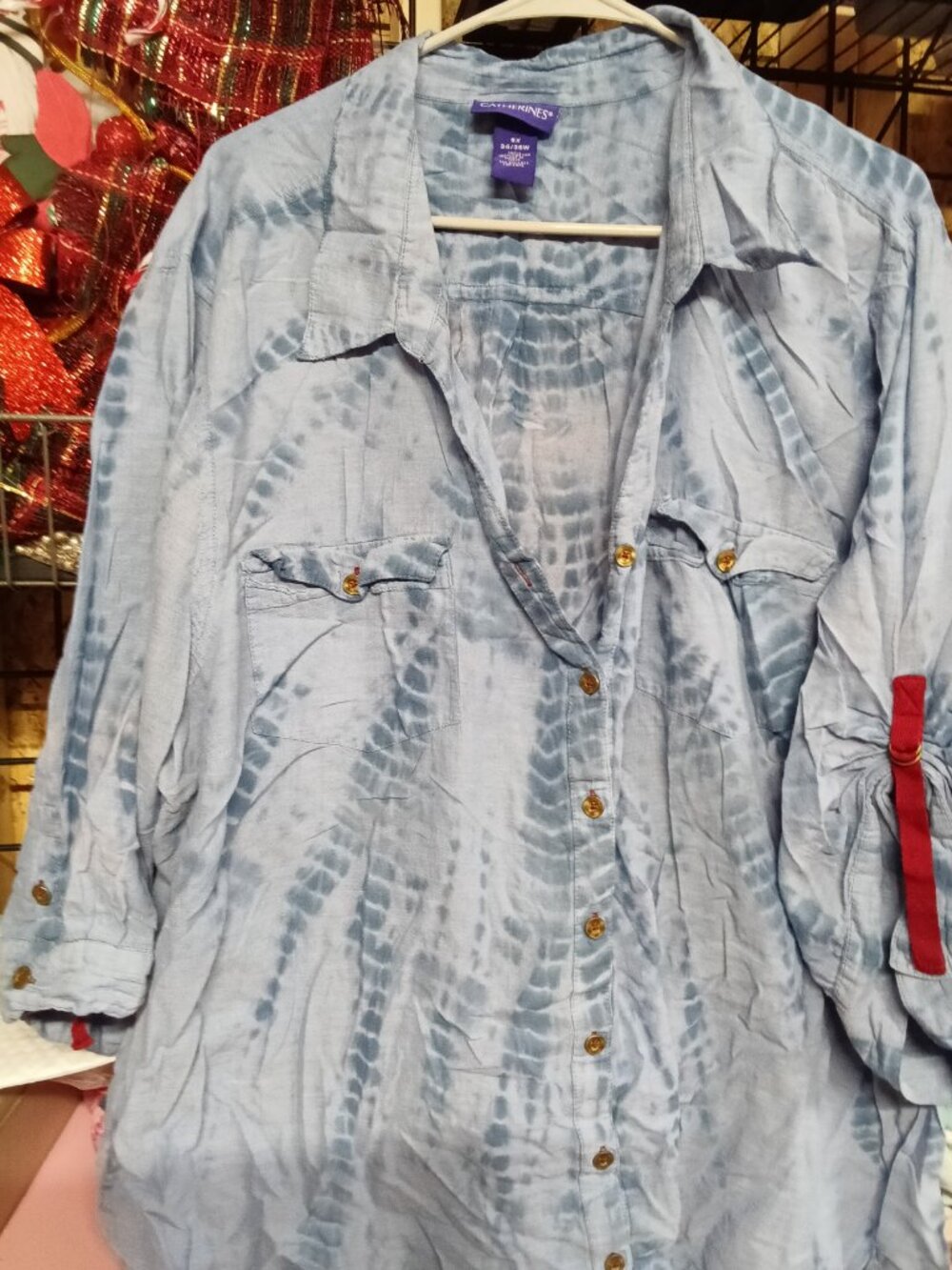 Catherines 3X Tie-Dye Button-Up Shirt - Stylish & Comfortable